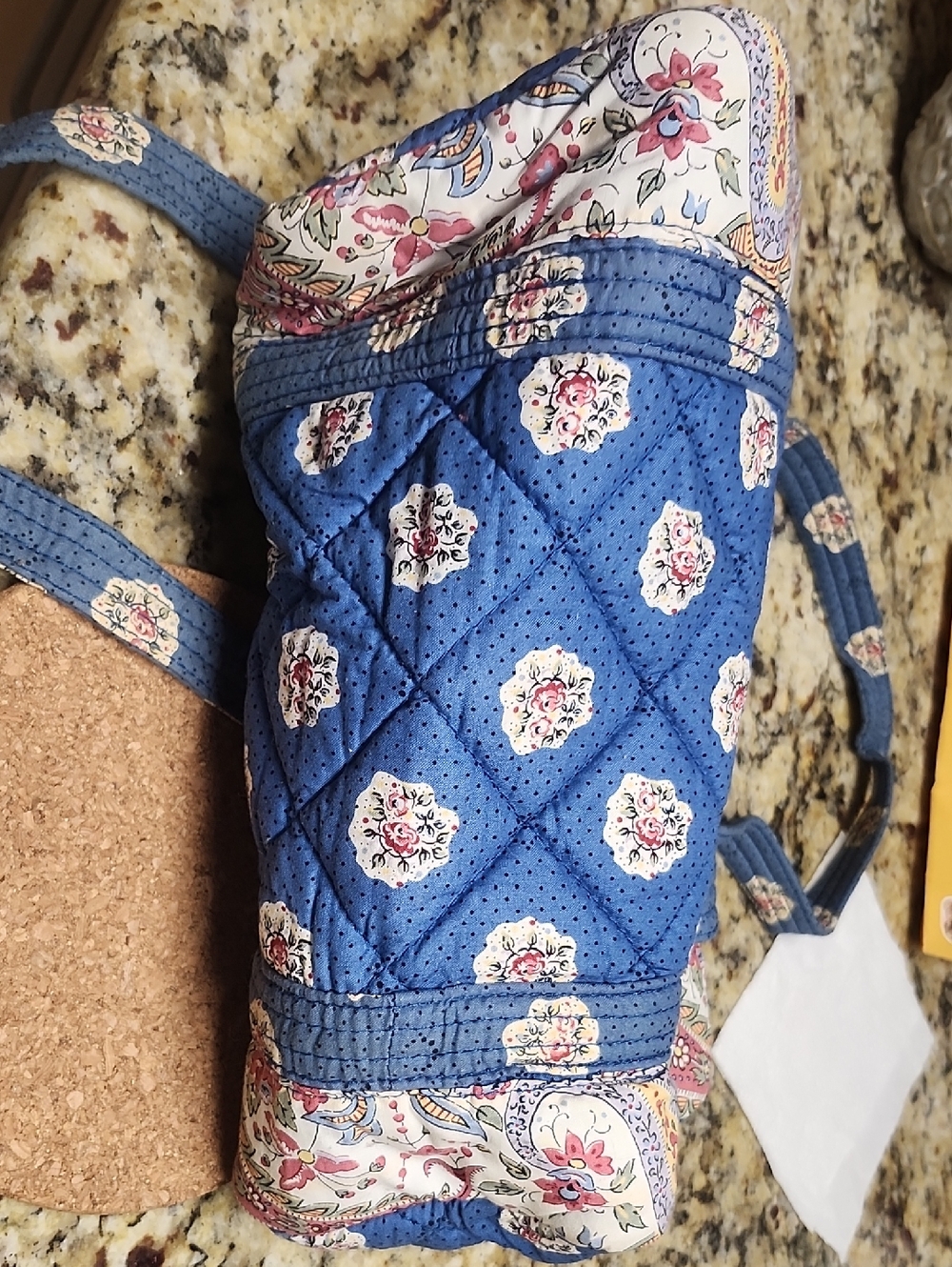 Pierre Deux Quilted Blue Floral Shoulder Bag - Picture 4 of 4